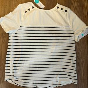 NWT! Women’s white with black stripes top! Size XXL!